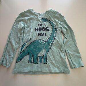 Carter's Aqua Dinosaur Graphic Long Sleeve Tee